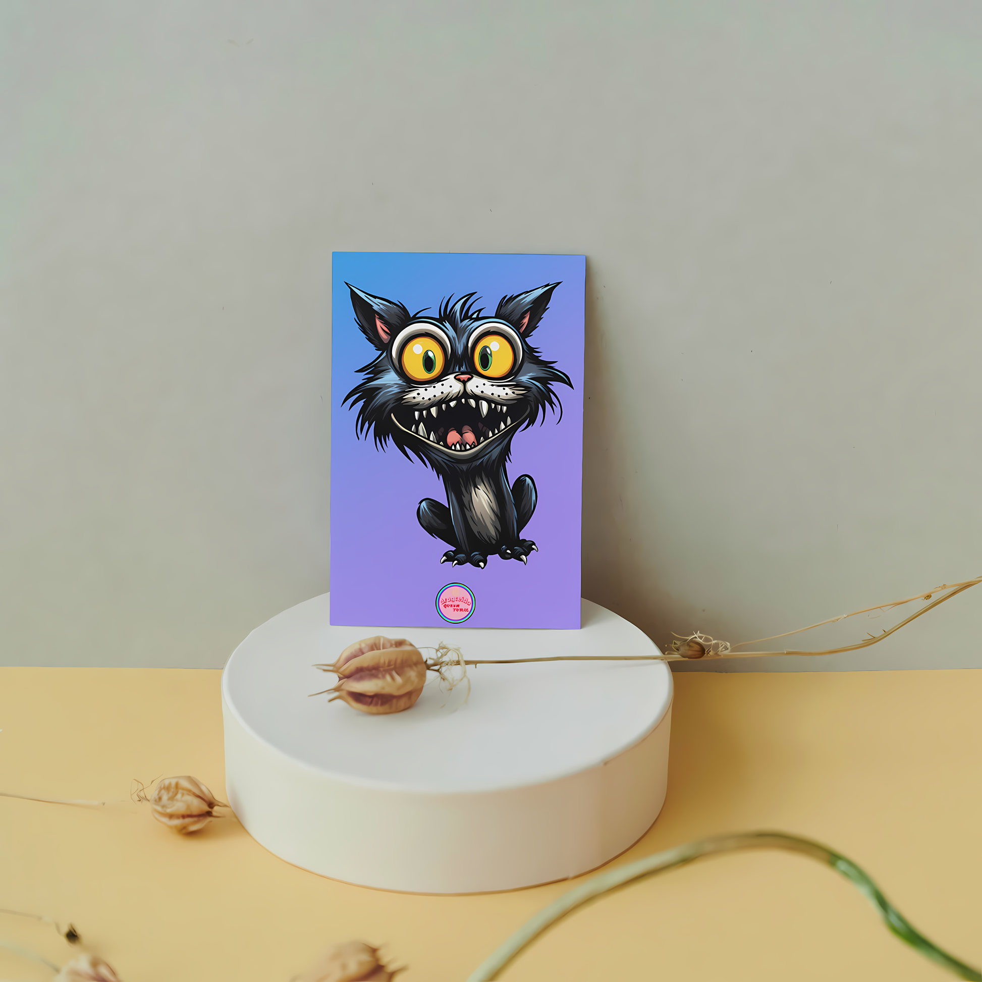 😻 Postal Digital | Gato Inspirado en Tim Burton | ¡Descarga Instantánea! 🐾 Edición Raven 🐾
