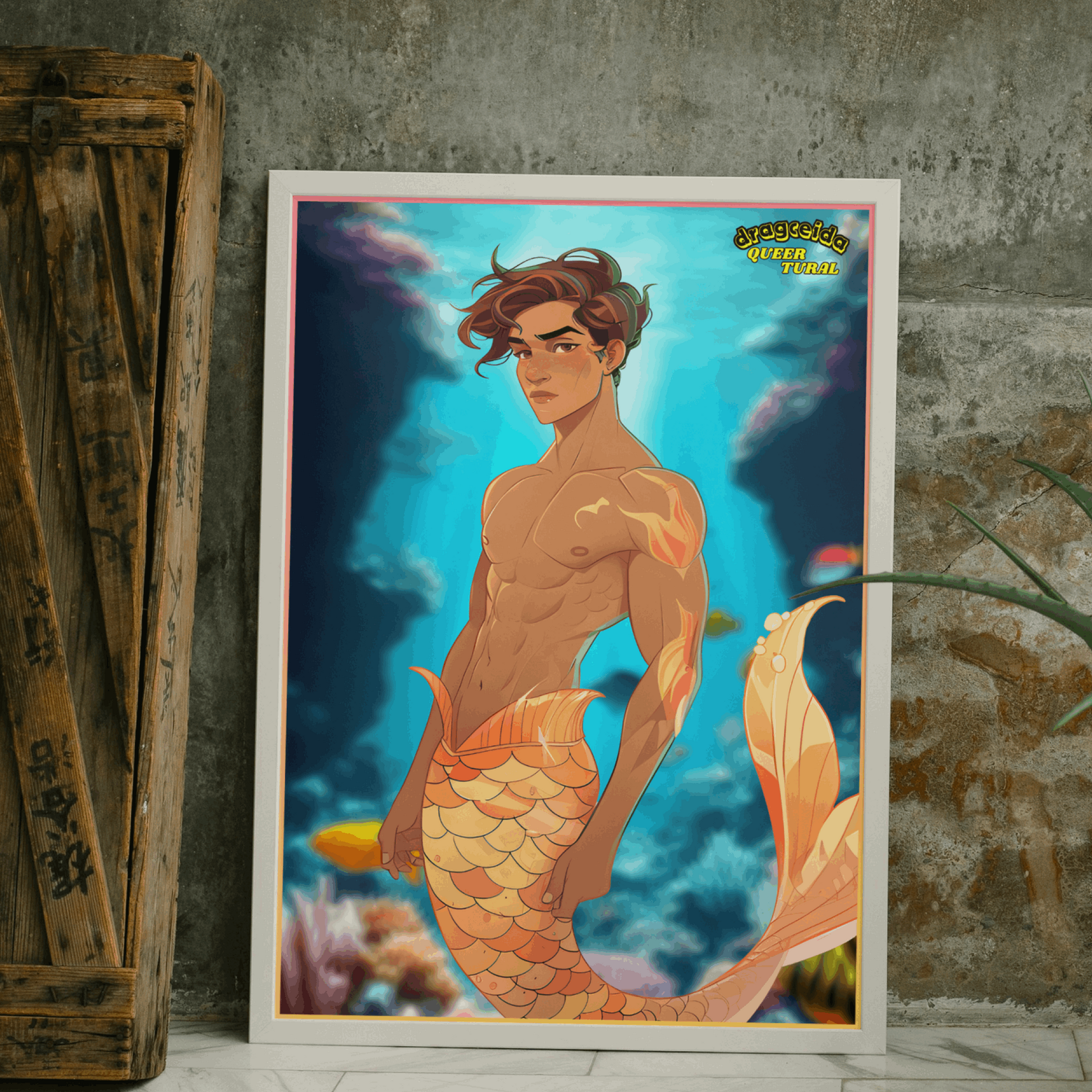 🔱 Ilustración Digital Queer | Tritón | Sireno | ¡Descarga Instantánea! 🧜🏻‍♂️ Edición Céfiro 🧜🏻‍♂️