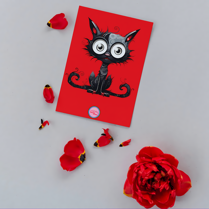 😻 Postal Digital | Gato Inspirado en Tim Burton | ¡Descarga Instantánea! 🐾 Edición Whisper 🐾