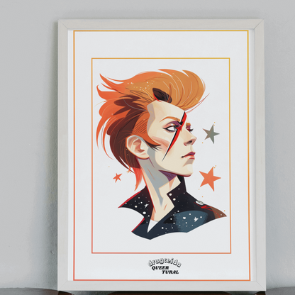 ⚡ Ilustración Digital | David Bowie | ¡Descarga Instantánea! 🚀 Edición Space Oddity 🚀