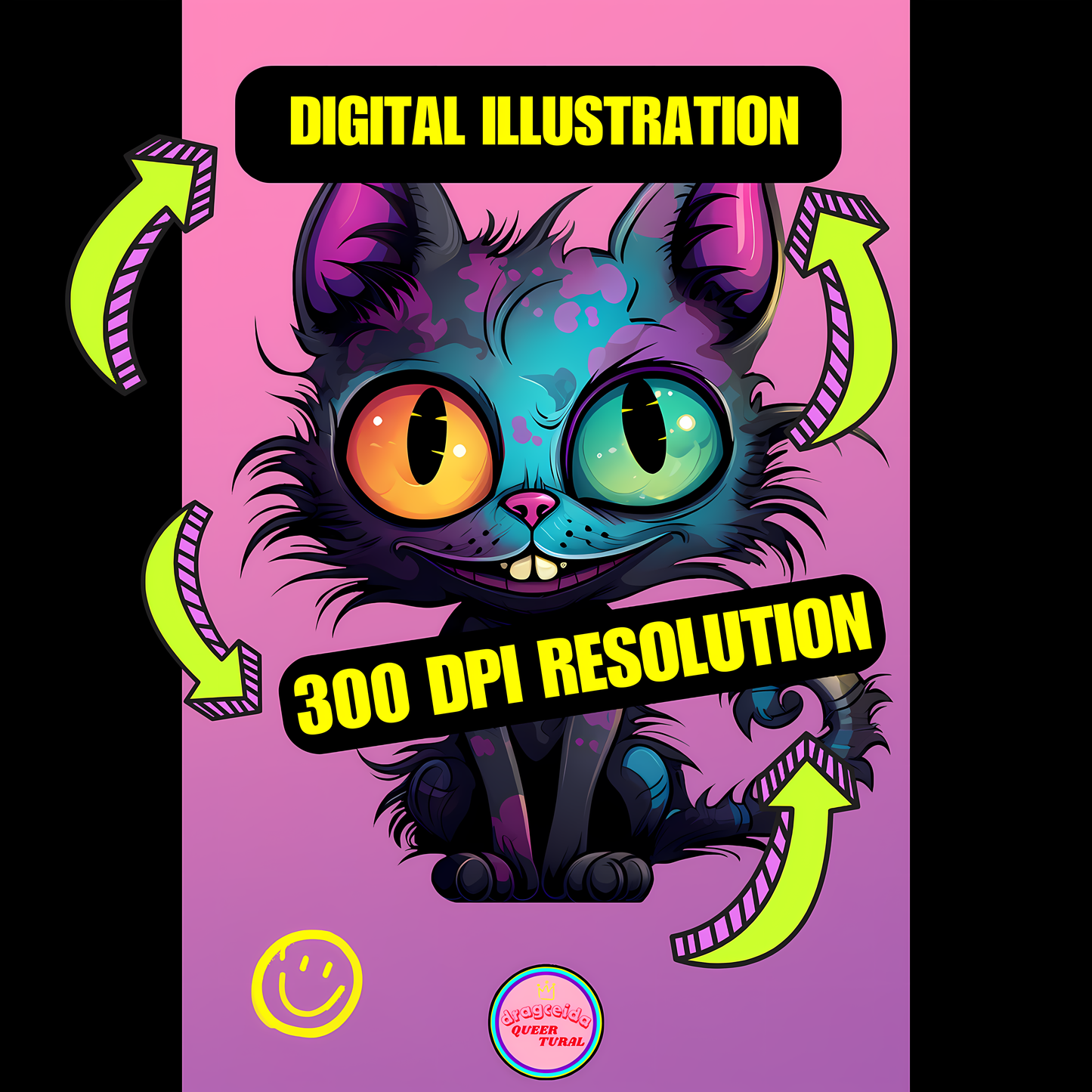 😻 Postal Digital | Gato Inspirado en Tim Burton | ¡Descarga Instantánea! 🐾 Edición Velvet 🐾