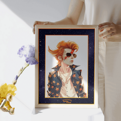 ⚡ Ilustración Digital | David Bowie | ¡Descarga Instantánea! 🚀 Edición Starman 🚀
