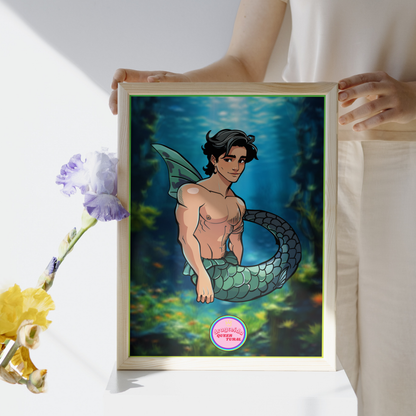 🔱 Ilustración Digital Queer | Tritón | Sireno | ¡Descarga Instantánea! 🧜🏻‍♂️ Edición Thaumas 🧜🏻‍♂️