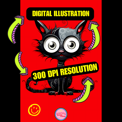 😻 Postal Digital | Gato Inspirado en Tim Burton | ¡Descarga Instantánea! 🐾 Edición Whisper 🐾