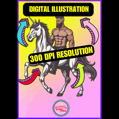 🦄 Ilustración Digital Queer de Unicornios | Los Jinetes del Arcoíris | ¡Descarga Instantánea! 🎠 Edición Jon Queersnow 🎠