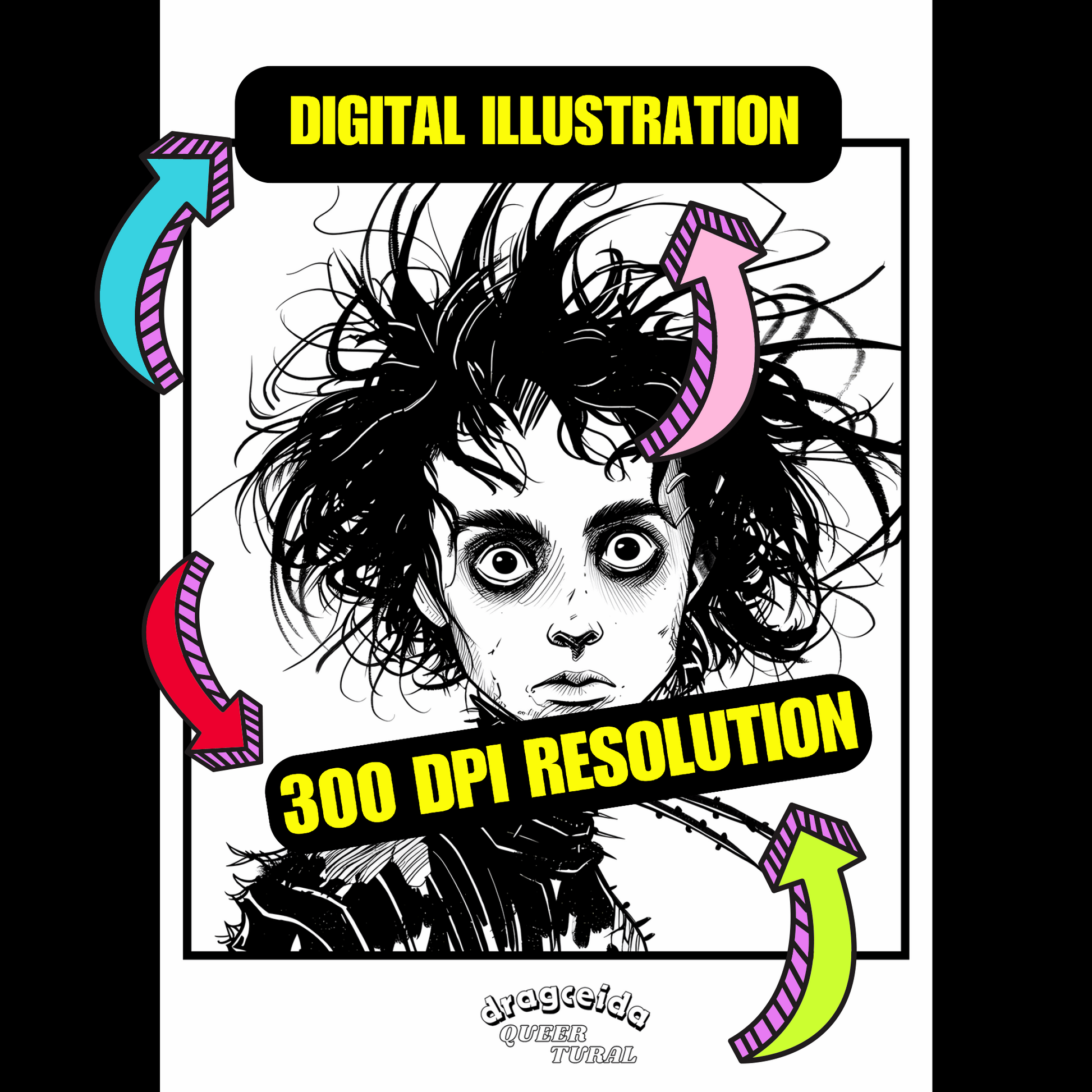 🎬 Ilustración Digital de| Eduardo Manostijeras |¡¡Descarga Instantánea!! 🌹Edición Snowflake Maker🌹