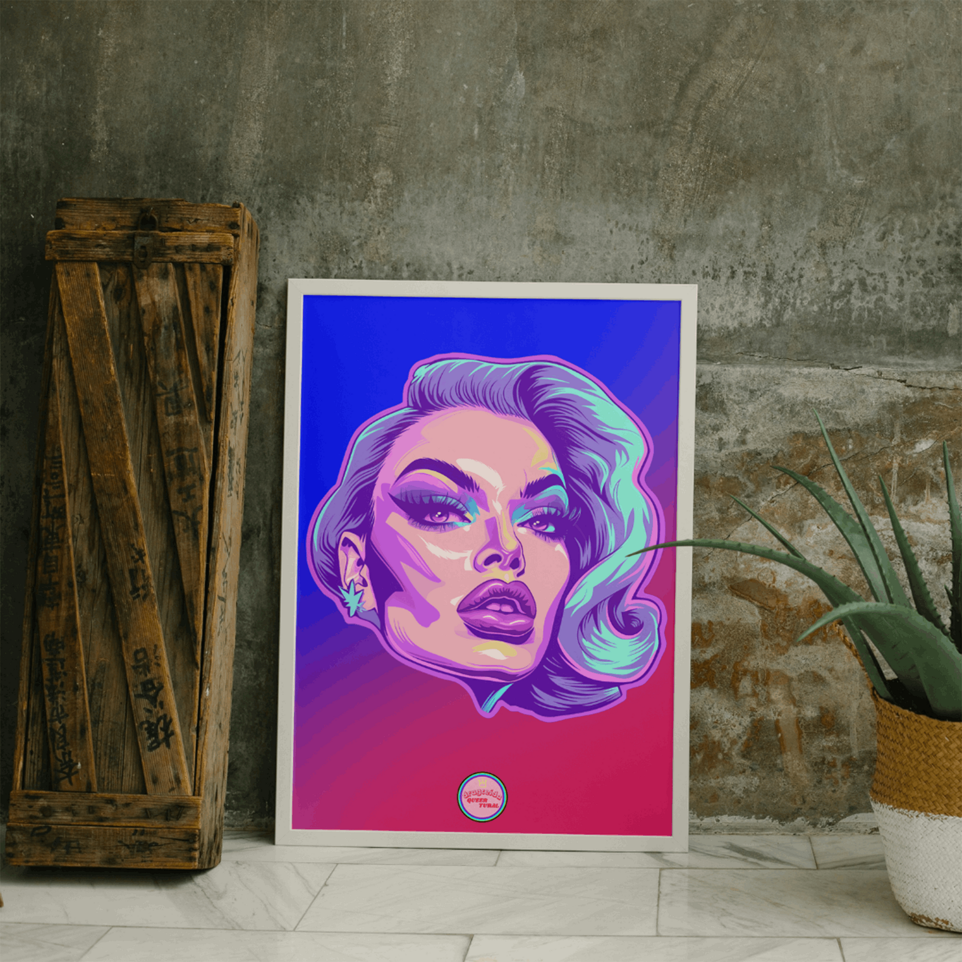 👑 Ilustración Digital | Drag Queens | ¡Descarga instantánea! 🔥 Edición Mystique Charm 🔥 Azul & Rosa