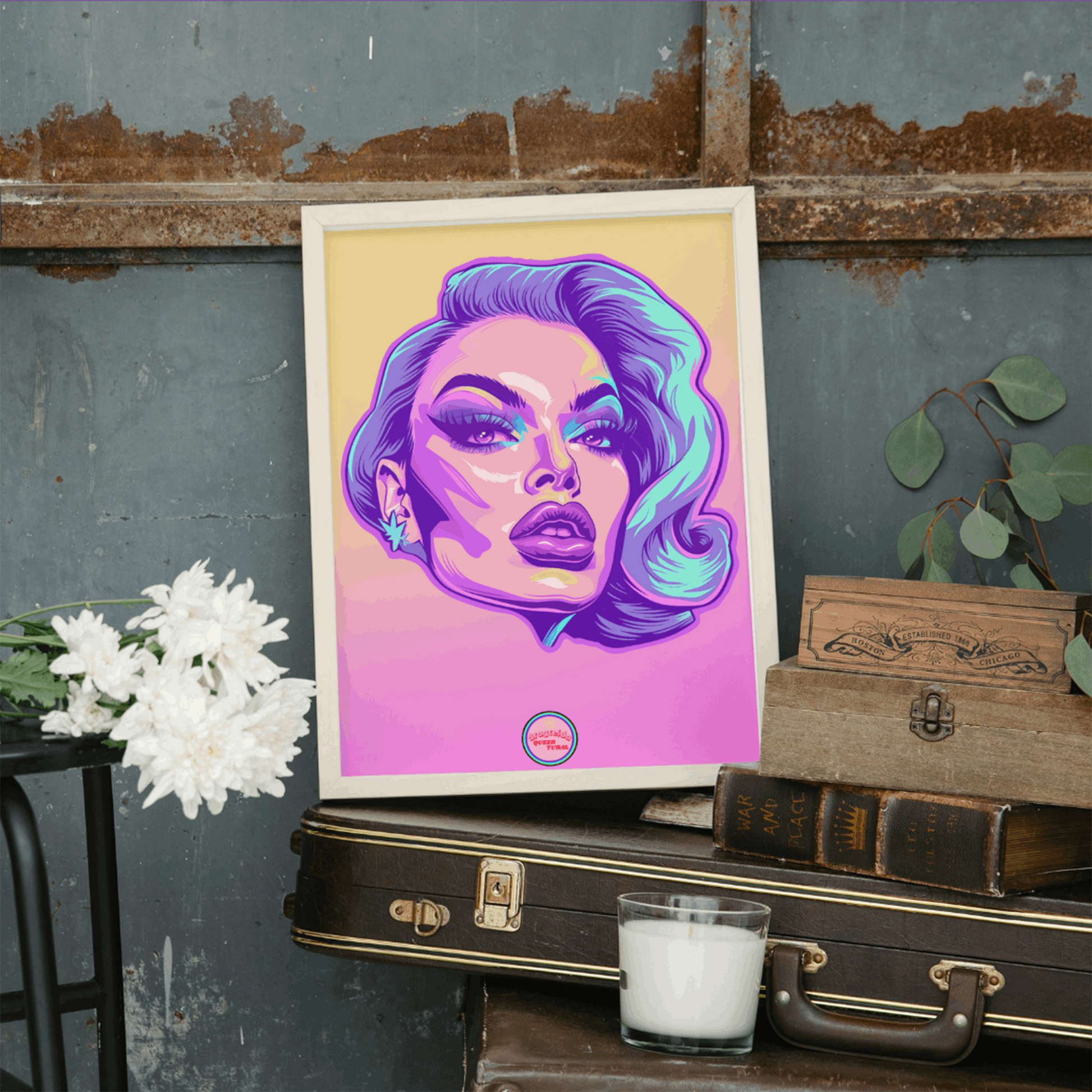 👑 Ilustración Digital | Drag Queens | ¡Descarga instantánea! 🔥 Edición Mystique Charm 🔥 Rosa & Amarilla