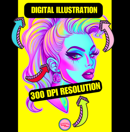 👑 Ilustración Digital | Drag Queens | ¡Descarga instantánea! 🔥 Edición Diamond Dazzle 🔥