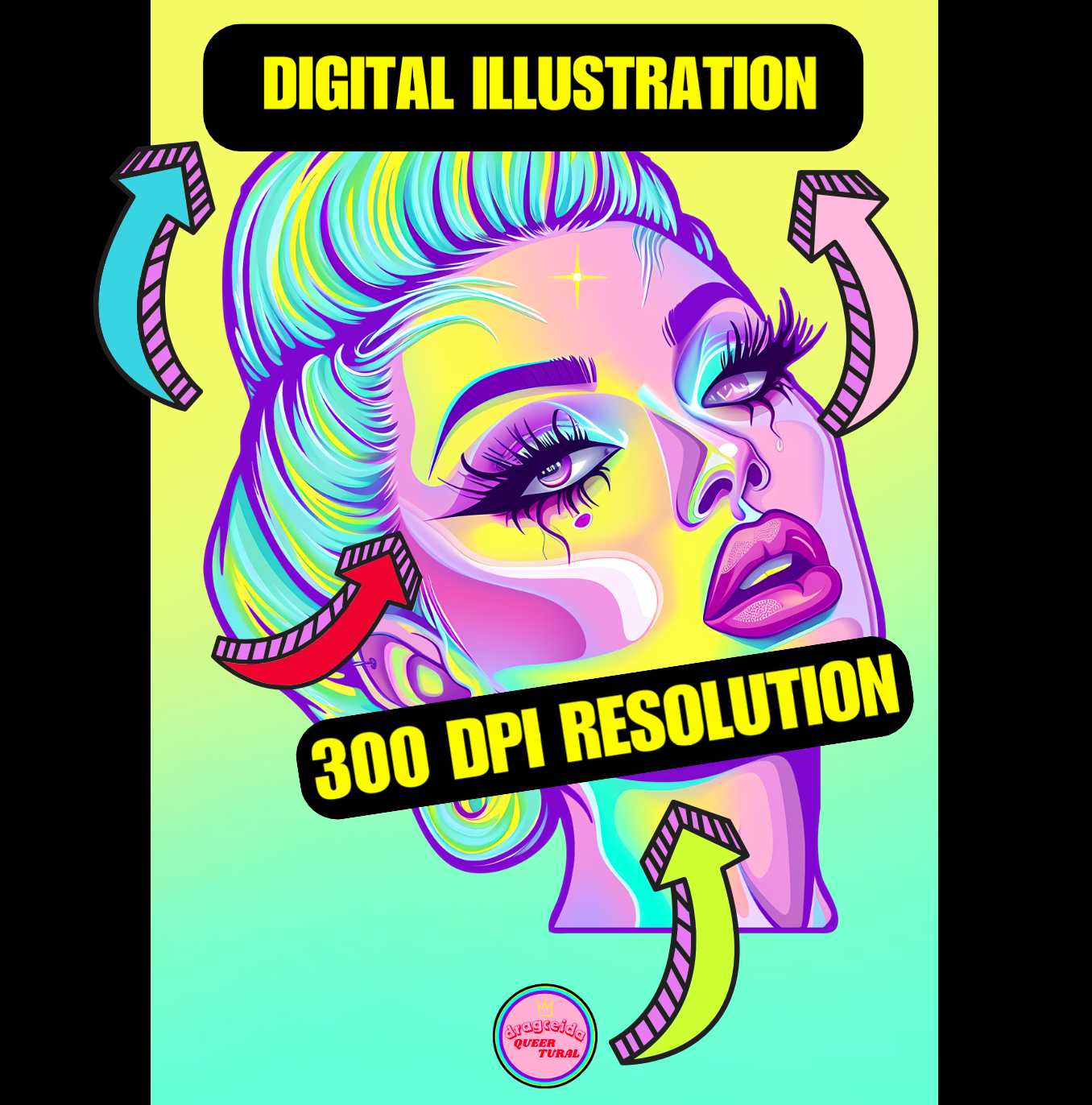 👑 Ilustración Digital | Drag Queens | ¡Descarga instantánea!🔥Edición Jade Jewel🔥