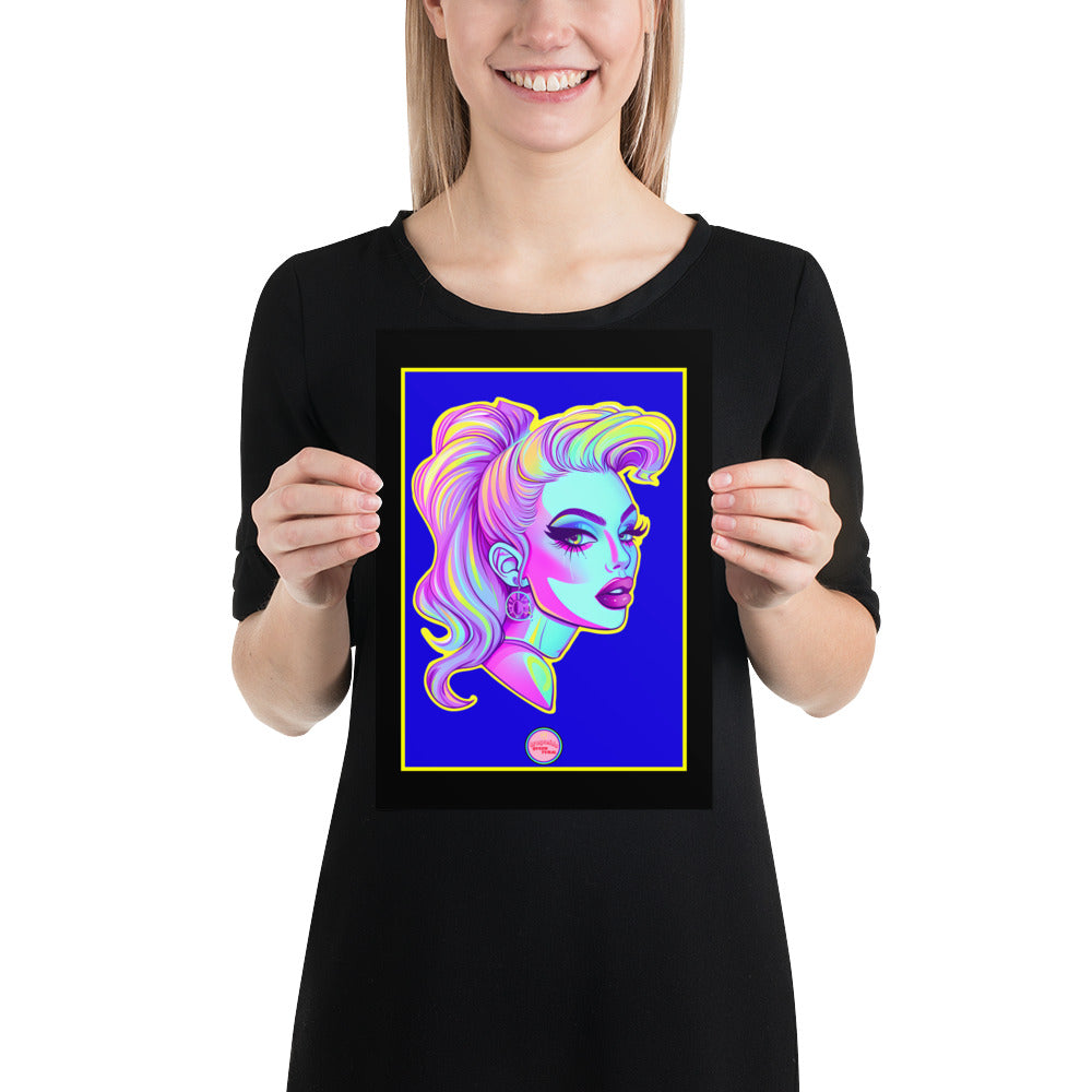 👑 Ilustración Queer | Drag Queens | ¡Envío Gratis! 🔥 Edición Diamond Dazzle 🔥 Azul 21×30 cm