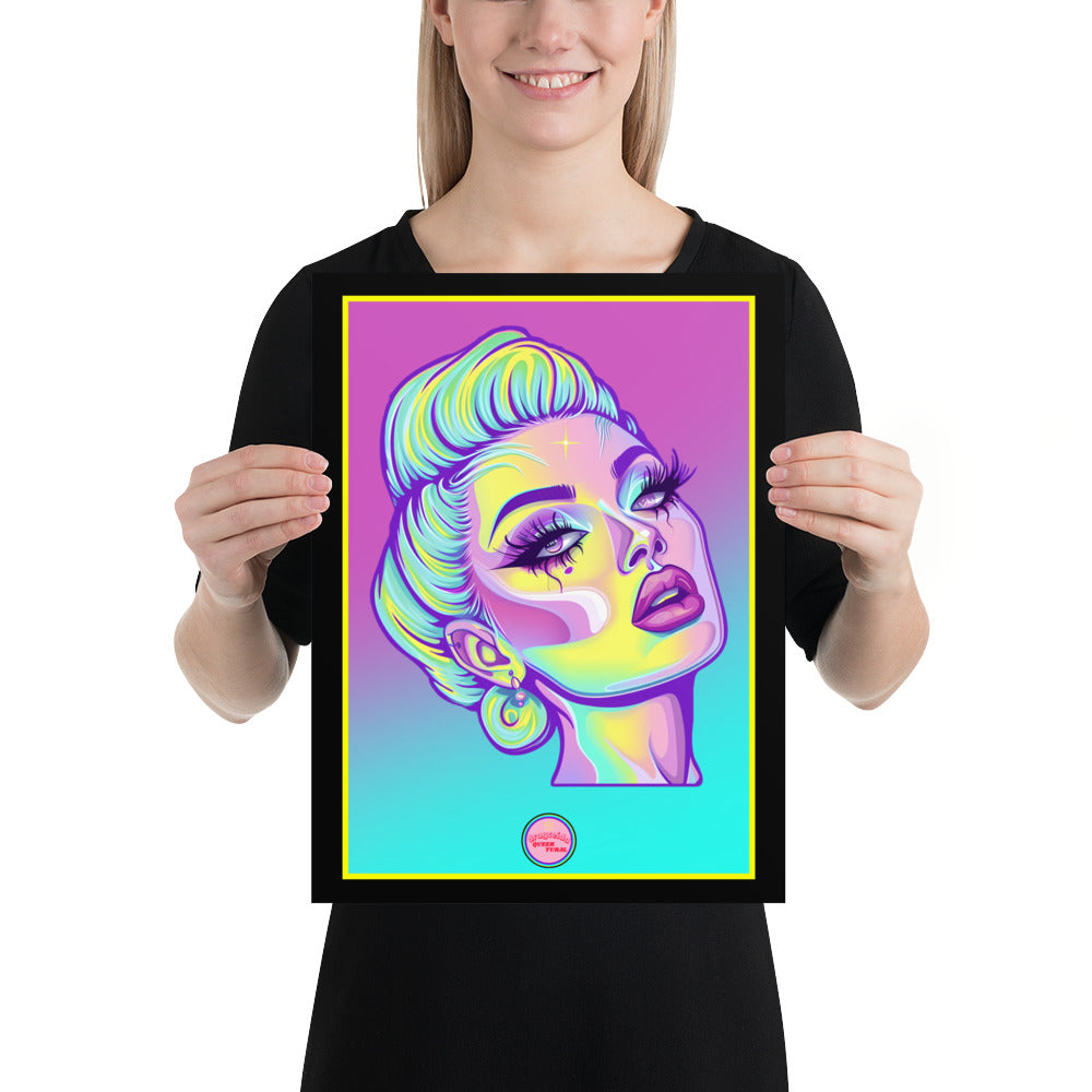 👑 Ilustración Queer | Drag Queens | ¡Envío Gratis! 🔥 Edición Jade Jewel 🔥 Rosa & Turquesa 30×40 cm