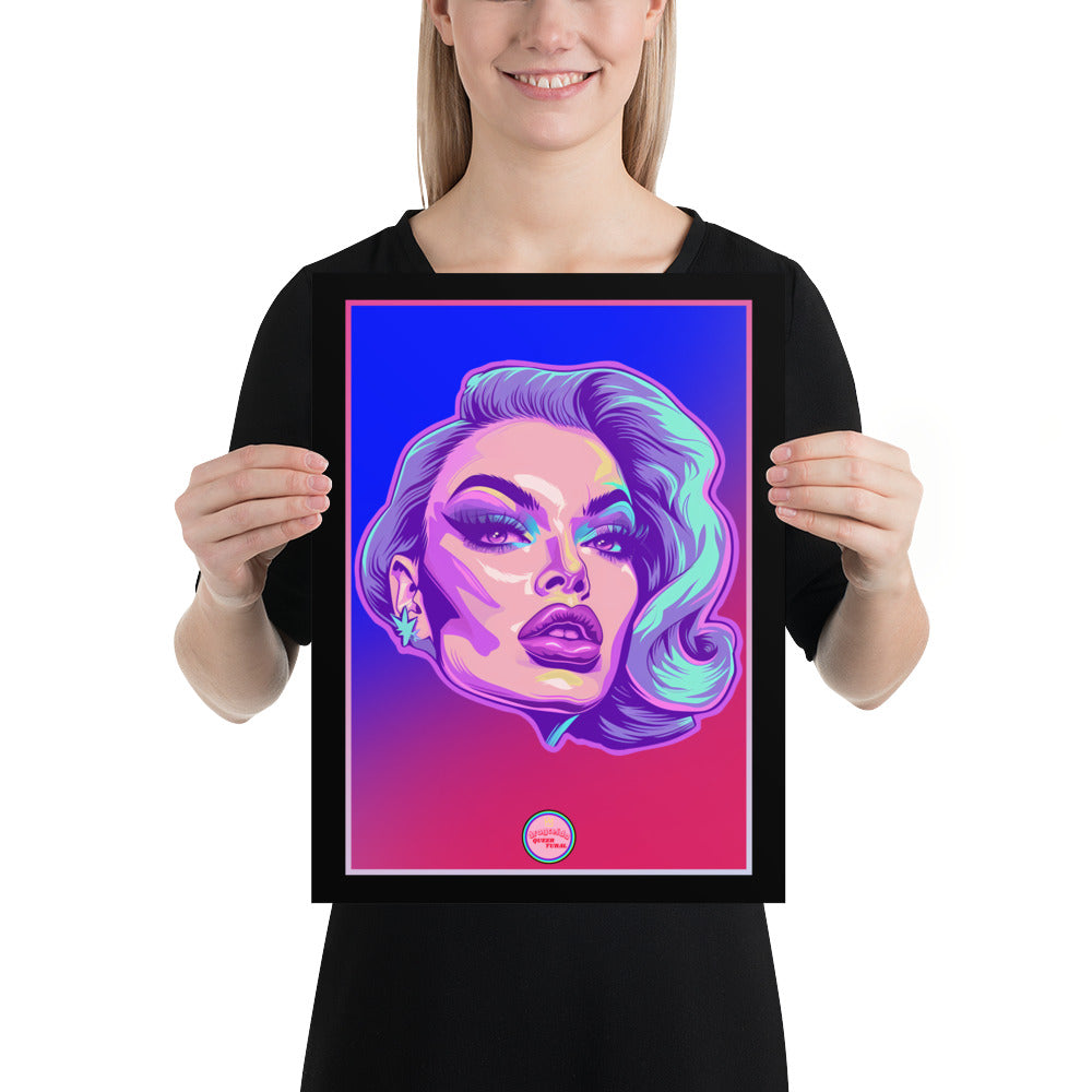 👑 Ilustración Queer | Drag Queens | ¡Envío Gratis! 🔥 Edición Mystique Charm 🔥 Rosa & Azul 30×40 cm