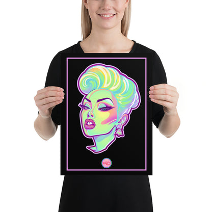 👑 Ilustración Queer | Drag Queens | ¡Envío Gratis! 🔥 Edición Opal Vixen🔥 Negra 30×40 cm
