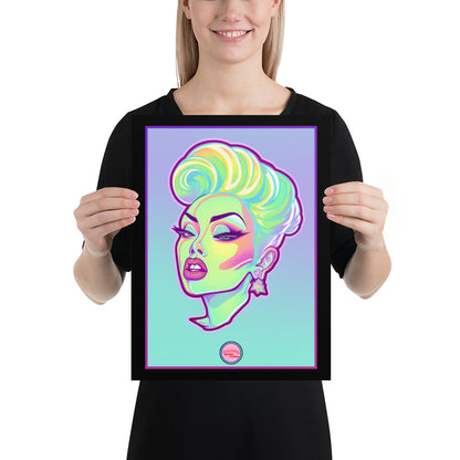👑 Ilustración Queer | Drag Queens | ¡Envío Gratis! 🔥 Edición Opal Vixen🔥 Turquesa & Lila 30×40 cm