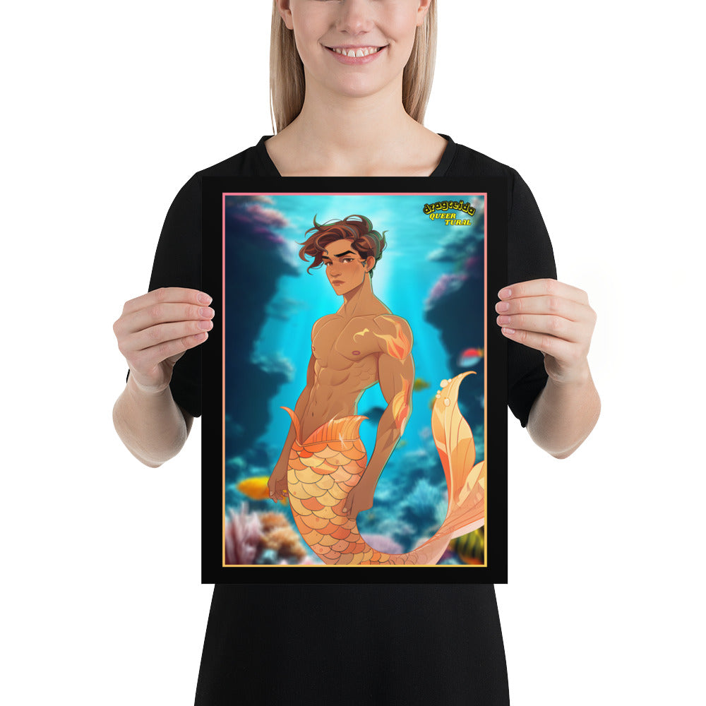 🔱 Ilustración Queer de| Tritón | Sireno | ¡Envío Gratis!🧜🏻‍♂️Edición Céfiro🧜🏻‍♂️ 30×40 cm