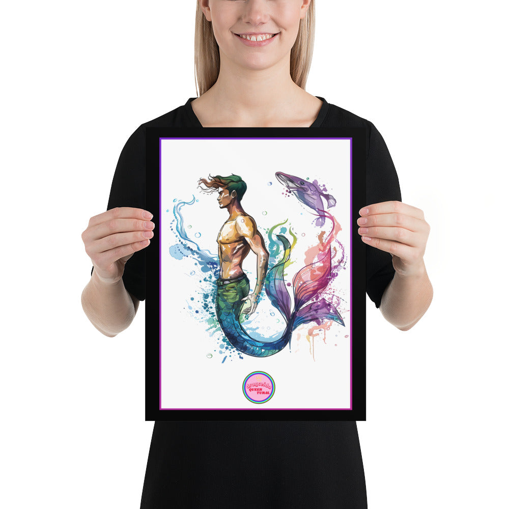🔱 Ilustración Queer de| Tritón | Sireno | ¡Envío Gratis!🧜🏻‍♂️Edición Neso🧜🏻‍♂️ 30×40 cm