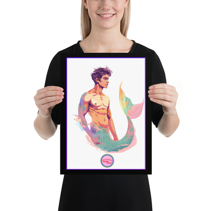 🔱 Ilustración Queer de| Tritón | Sireno | ¡Envío Gratis!🧜🏻‍♂️Edición Taras🧜🏻‍♂️ 30×40 cm
