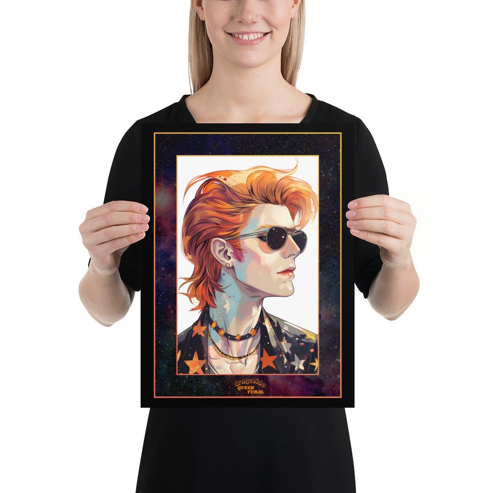 ⚡ Ilustración Bowie | ¡Envío Gratis! 🚀 Edición Life on Mars 🚀 30×40 cm