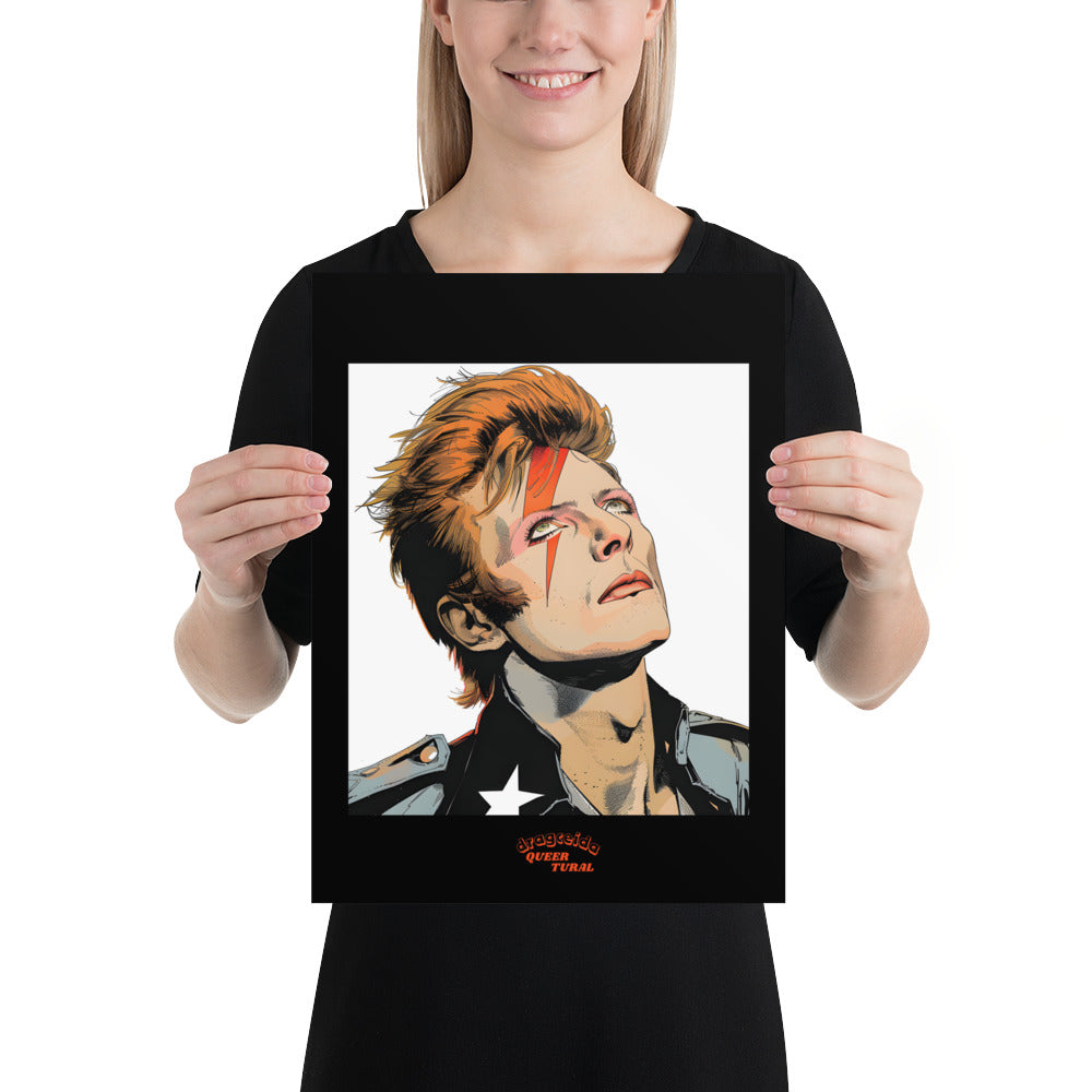 ⚡ Ilustración David Bowie | ¡Envío Gratis! 🚀 Edición Aladdin Sane 🚀 30×40 cm