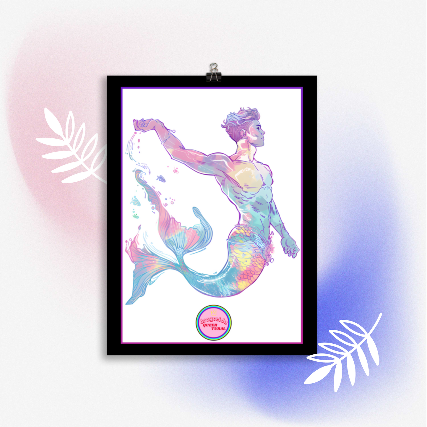 🔱 Ilustración Queer de | Tritón | Sireno |¡¡Envío Gratis!! 🧜🏻‍♂️ Edición Nerites🧜🏻‍♂️