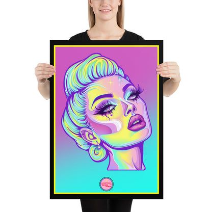 👑 Ilustración Queer | Drag Queens | ¡Envío Gratis! 🔥 Edición Jade Jewel 🔥 Rosa & Turquesa 50×70 cm