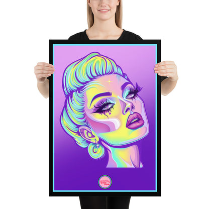 👑 Ilustración Queer | Drag Queens | ¡Envío Gratis! 🔥 Edición Jade Jewel 🔥 Rosa & Morada 50×70 cm