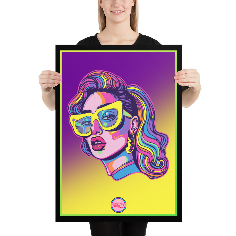 👑 Ilustración Queer | Drag Queens | ¡Envío Gratis! 🔥 Edición Phoenix Flare 🔥 Amarilla & Morada 50×70 cm