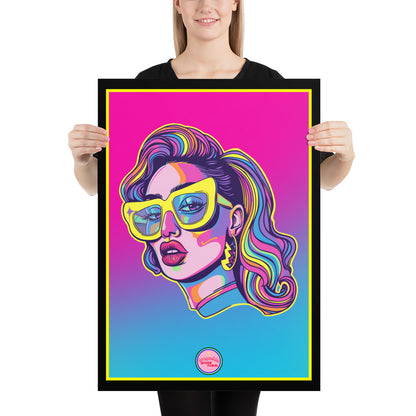 👑 Ilustración Queer | Drag Queens | ¡Envío Gratis! 🔥 Edición Phoenix Flare 🔥 Rosa & Turquesa 50×70 cm