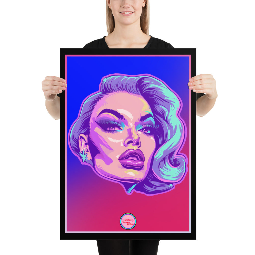 👑 Ilustración Queer | Drag Queens | ¡Envío Gratis! 🔥 Edición Mystique Charm 🔥 Rosa & Azul 50×70 cm