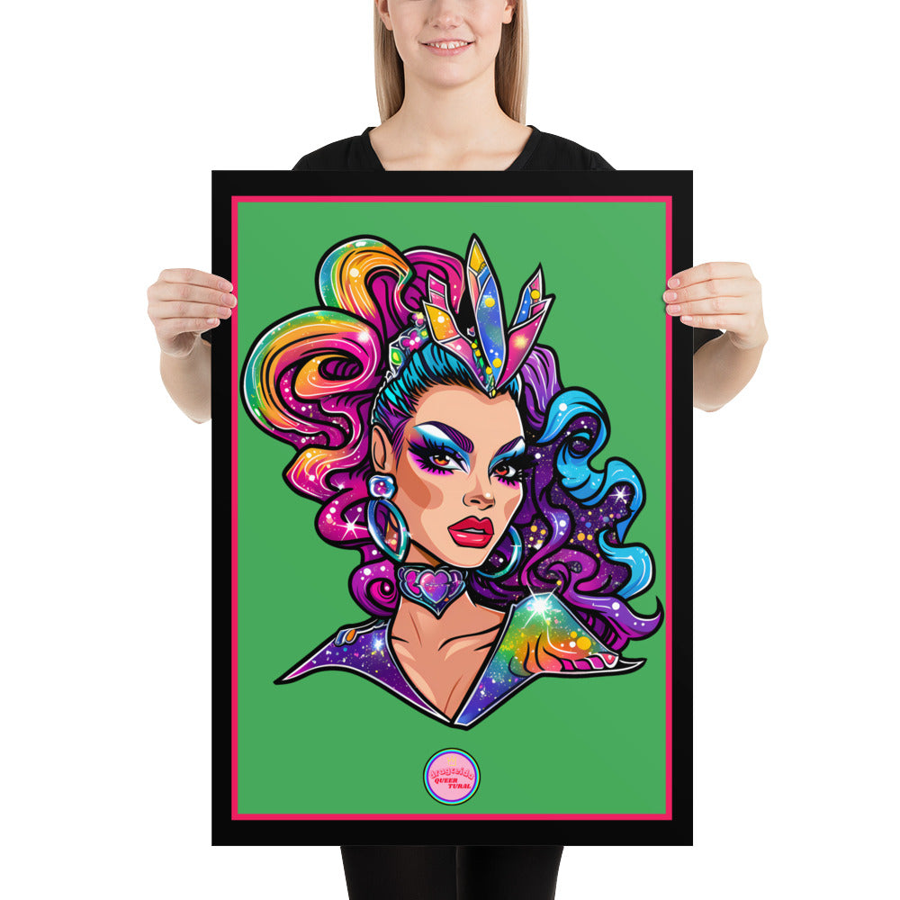 👑 Ilustración Queer | Drag Queens | ¡Envío Gratis! 🔥 Edición Blush Belle 🔥 Verde 50×70 cm