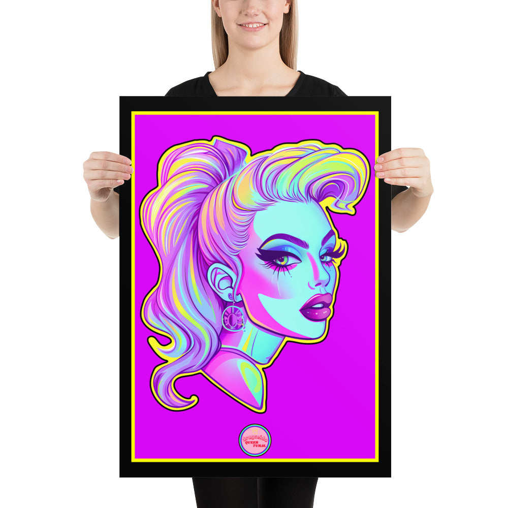 👑 Ilustración Queer | Drag Queens | ¡Envío Gratis! 🔥 Edición Diamond Dazzle 🔥 Rosa 50×70 cm