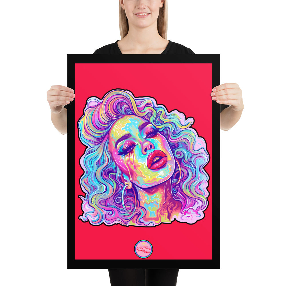 👑 Ilustración Queer | Drag Queens | ¡Envío Gratis! 🔥 Edición Scarlet Stardust 🔥 Roja 50×70 cm