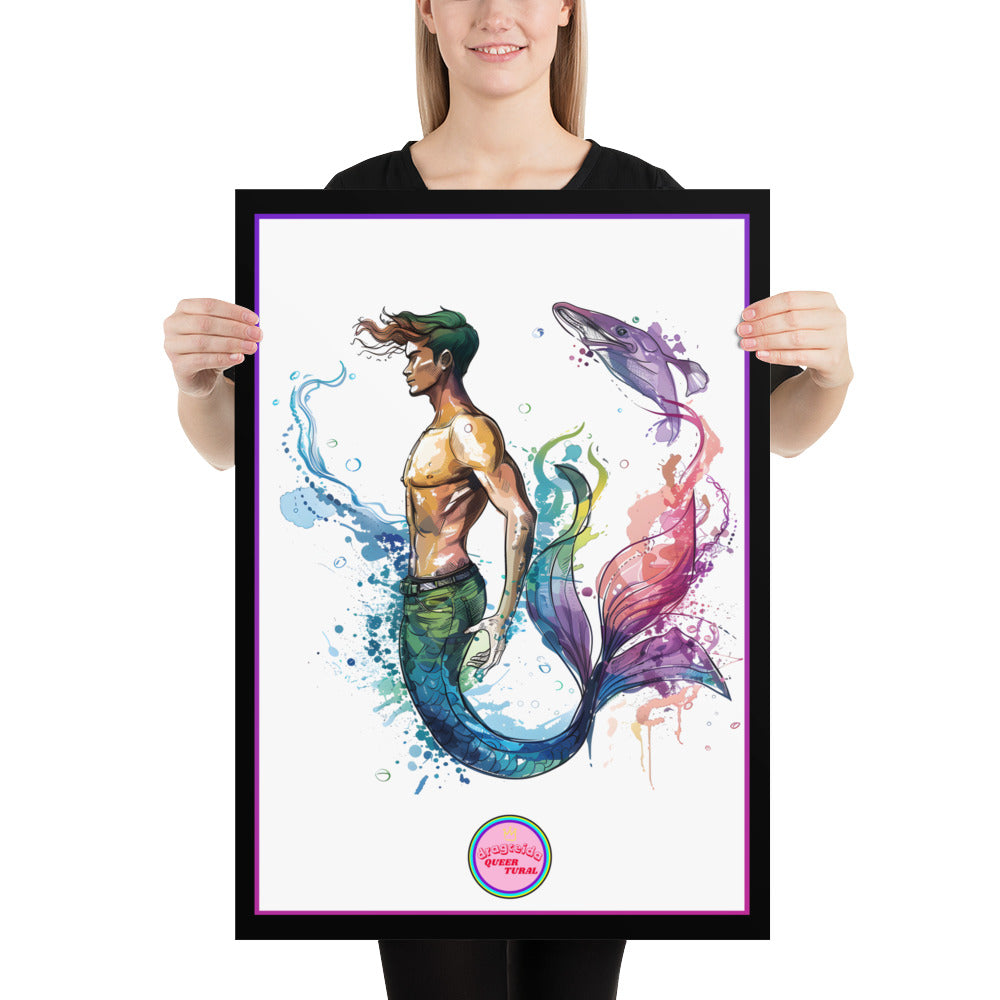 🔱 Ilustración Queer de| Tritón | Sireno | ¡Envío Gratis!🧜🏻‍♂️Edición Neso🧜🏻‍♂️ 50×70 cm