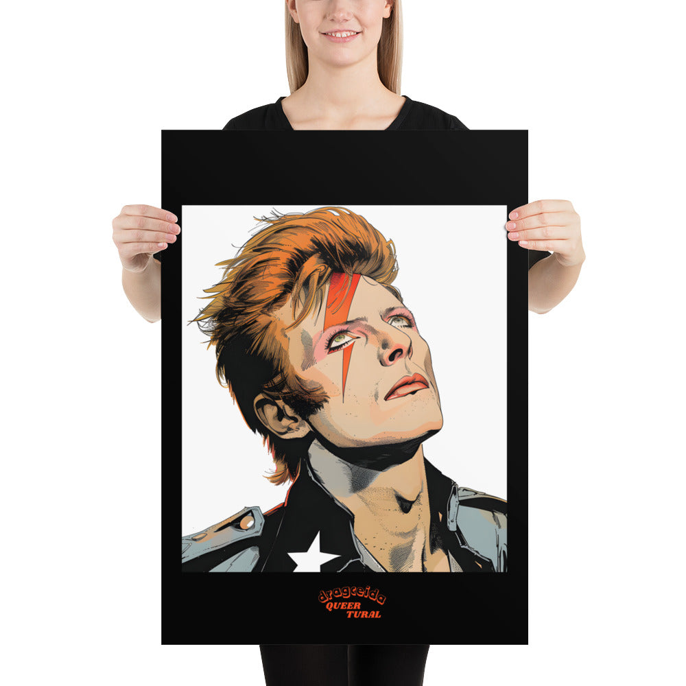 ⚡ Ilustración David Bowie | ¡Envío Gratis! 🚀 Edición Aladdin Sane 🚀 50×70 cm