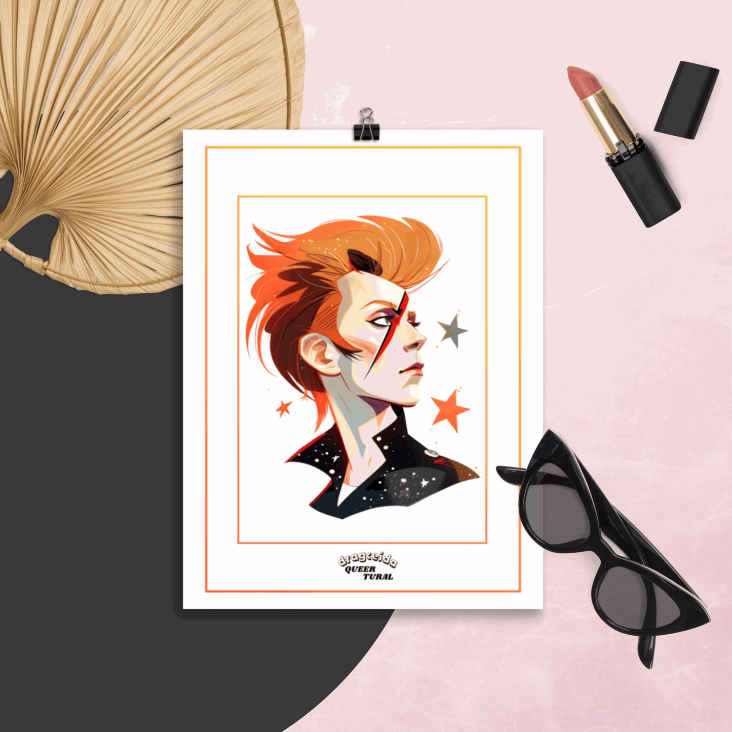 ⚡ Ilustración David Bowie | ¡Envío Gratis! 🚀 Edición Space Oddity 🚀 - Dragceida Queertural