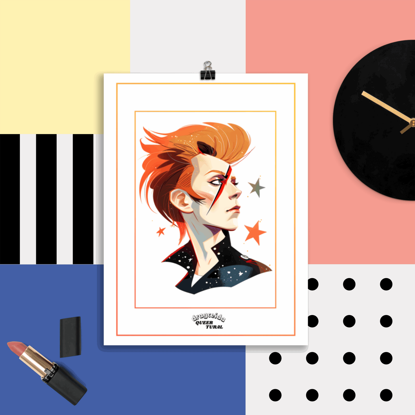 ⚡ Ilustración David Bowie | ¡Envío Gratis! 🚀 Edición Space Oddity 🚀 - Dragceida Queertural