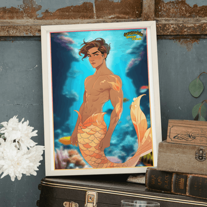 🔱 Ilustración Digital Queer | Tritón | Sireno | ¡Descarga Instantánea! 🧜🏻‍♂️ Edición Céfiro 🧜🏻‍♂️ - Dragceida Queertural