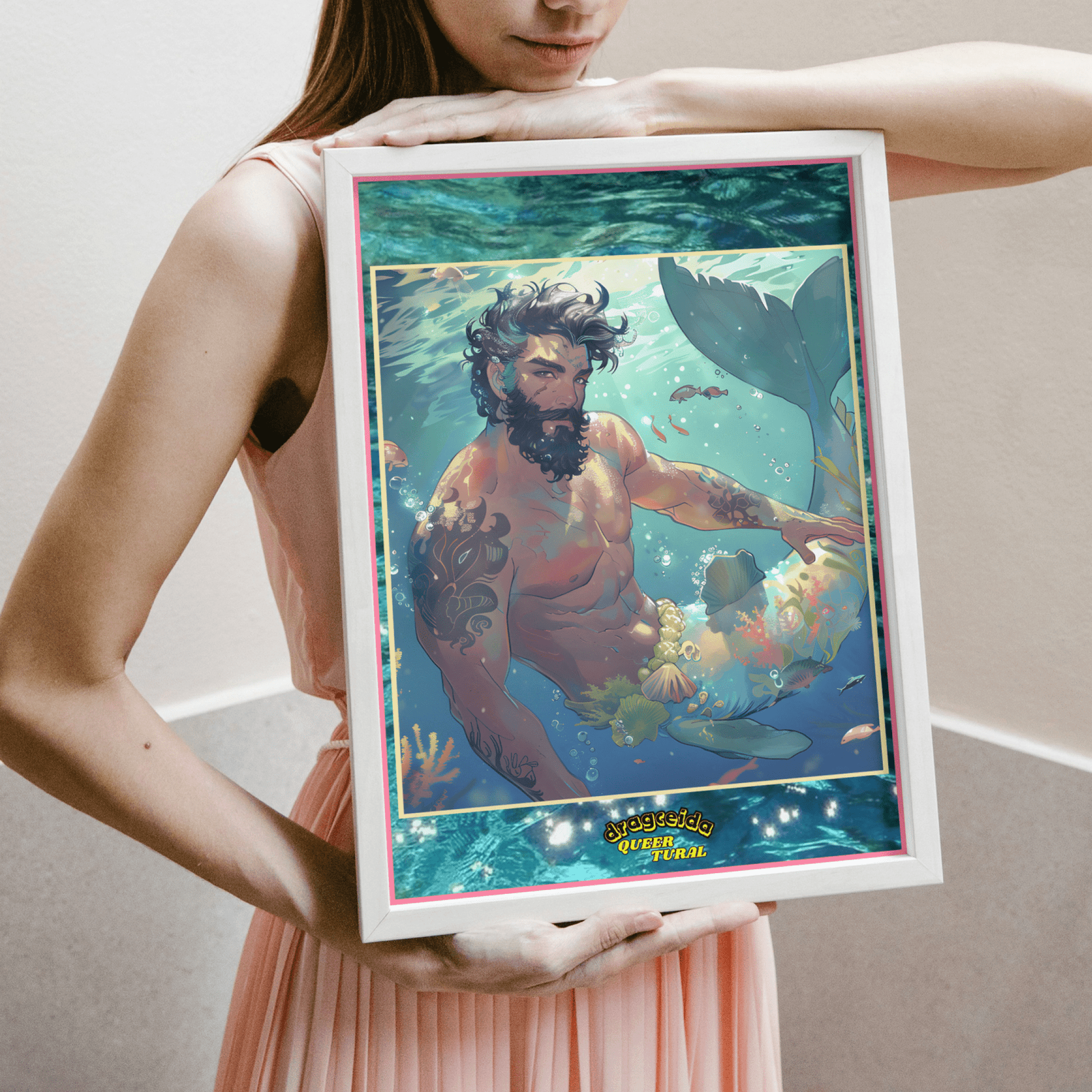 🔱 Ilustración Digital Queer | Tritón | Sireno | ¡Descarga Instantánea! 🧜🏻‍♂️ Edición Leuco 🧜🏻‍♂️ - Dragceida Queertural