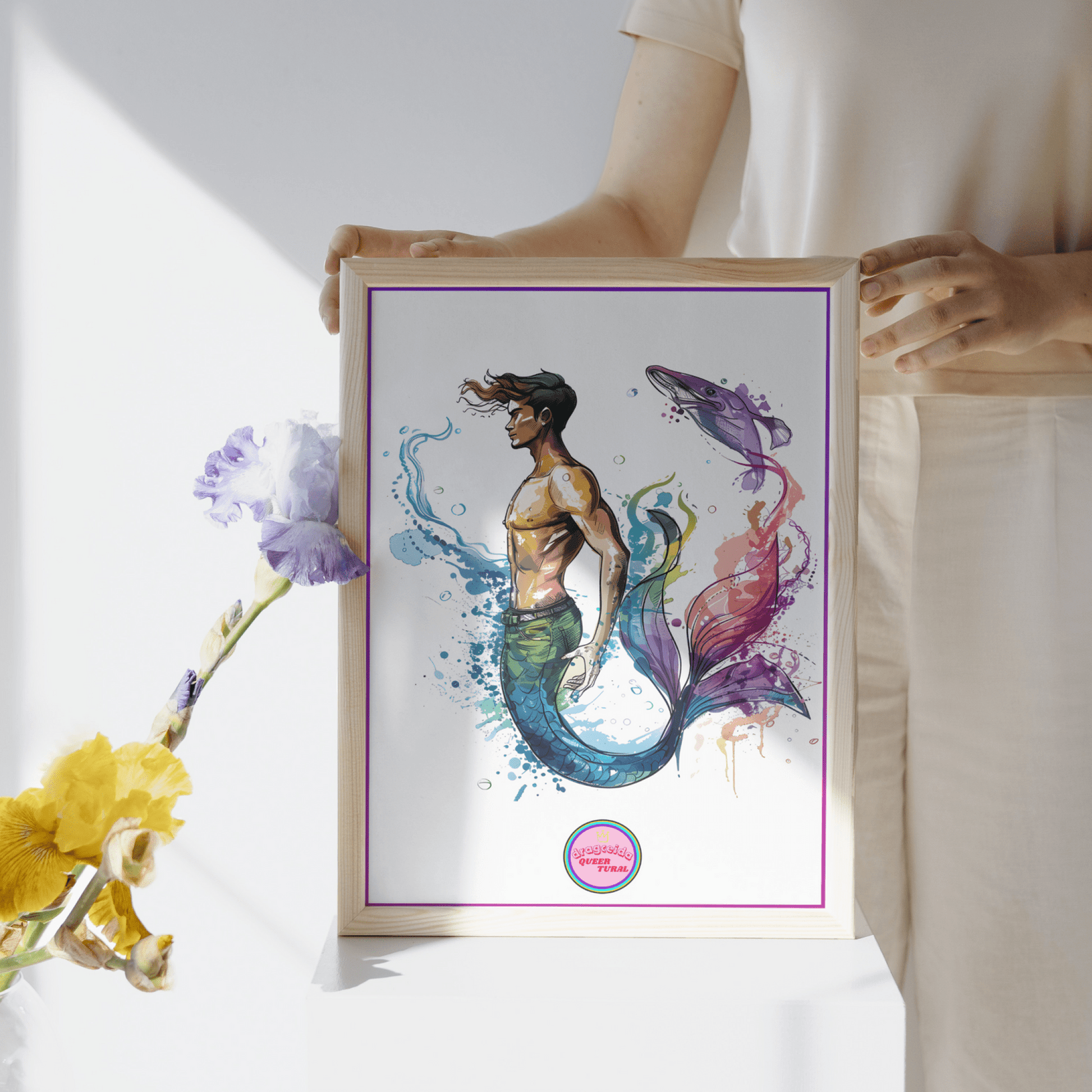 🔱 Ilustración Digital Queer | Tritón | Sireno | ¡Descarga Instantánea! 🧜🏻‍♂️ Edición Neso 🧜🏻‍♂️ - Dragceida Queertural