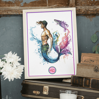 🔱 Ilustración Digital Queer | Tritón | Sireno | ¡Descarga Instantánea! 🧜🏻‍♂️ Edición Neso 🧜🏻‍♂️ - Dragceida Queertural