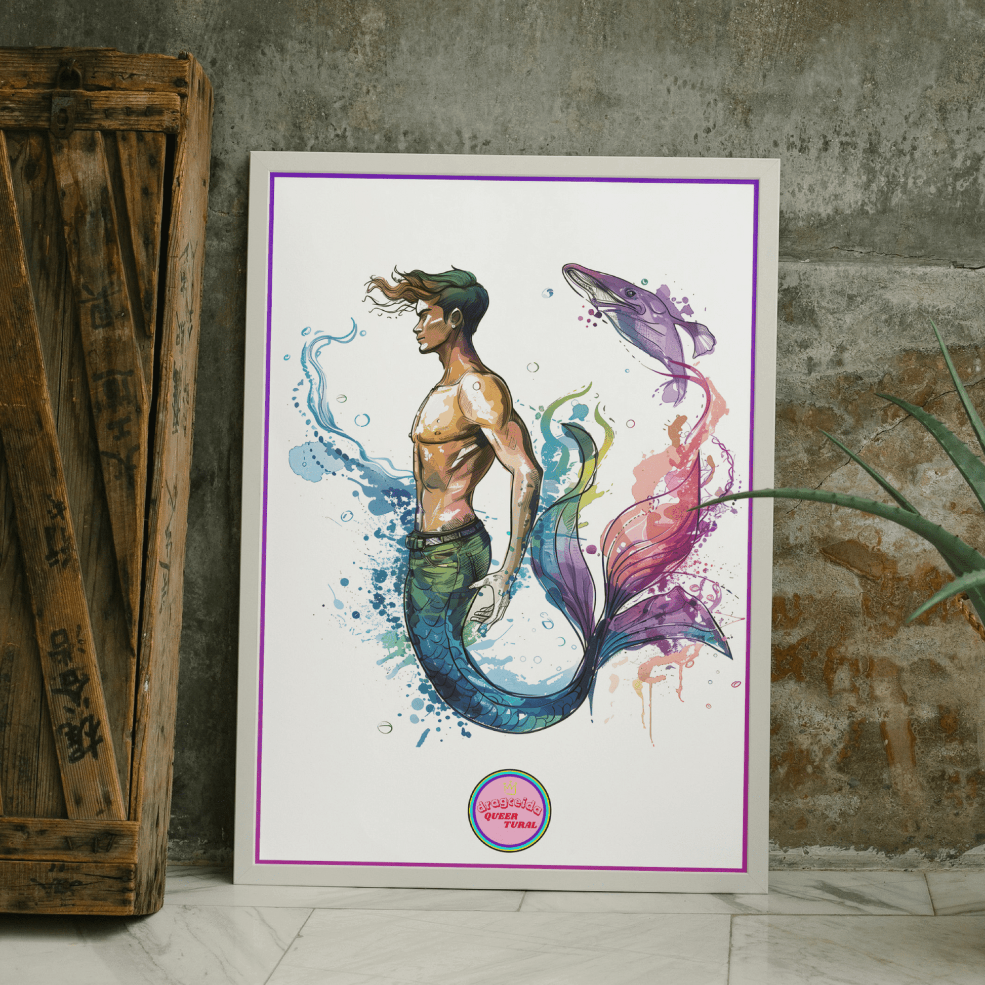 🔱 Ilustración Digital Queer | Tritón | Sireno | ¡Descarga Instantánea! 🧜🏻‍♂️ Edición Neso 🧜🏻‍♂️ - Dragceida Queertural