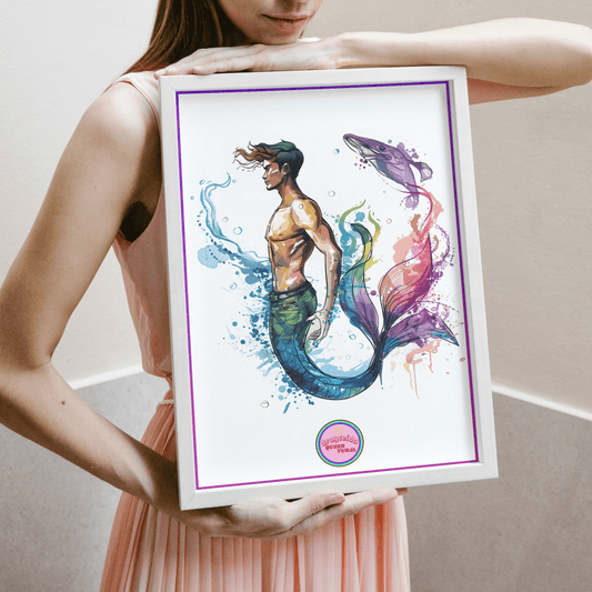 🔱 Ilustración Digital Queer | Tritón | Sireno | ¡Descarga Instantánea! 🧜🏻‍♂️ Edición Neso 🧜🏻‍♂️ - Dragceida Queertural