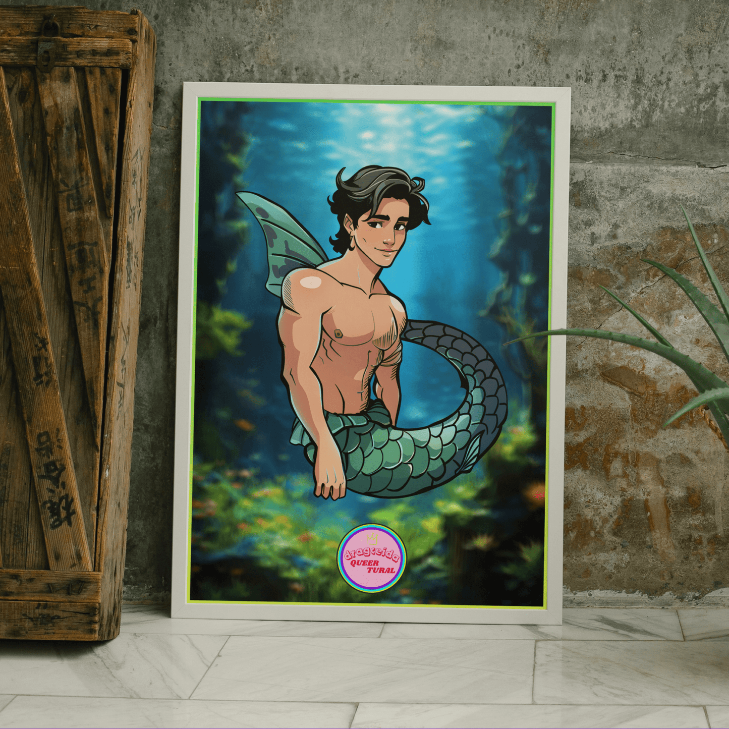 🔱 Ilustración Digital Queer | Tritón | Sireno | ¡Descarga Instantánea! 🧜🏻‍♂️ Edición Thaumas 🧜🏻‍♂️ - Dragceida Queertural