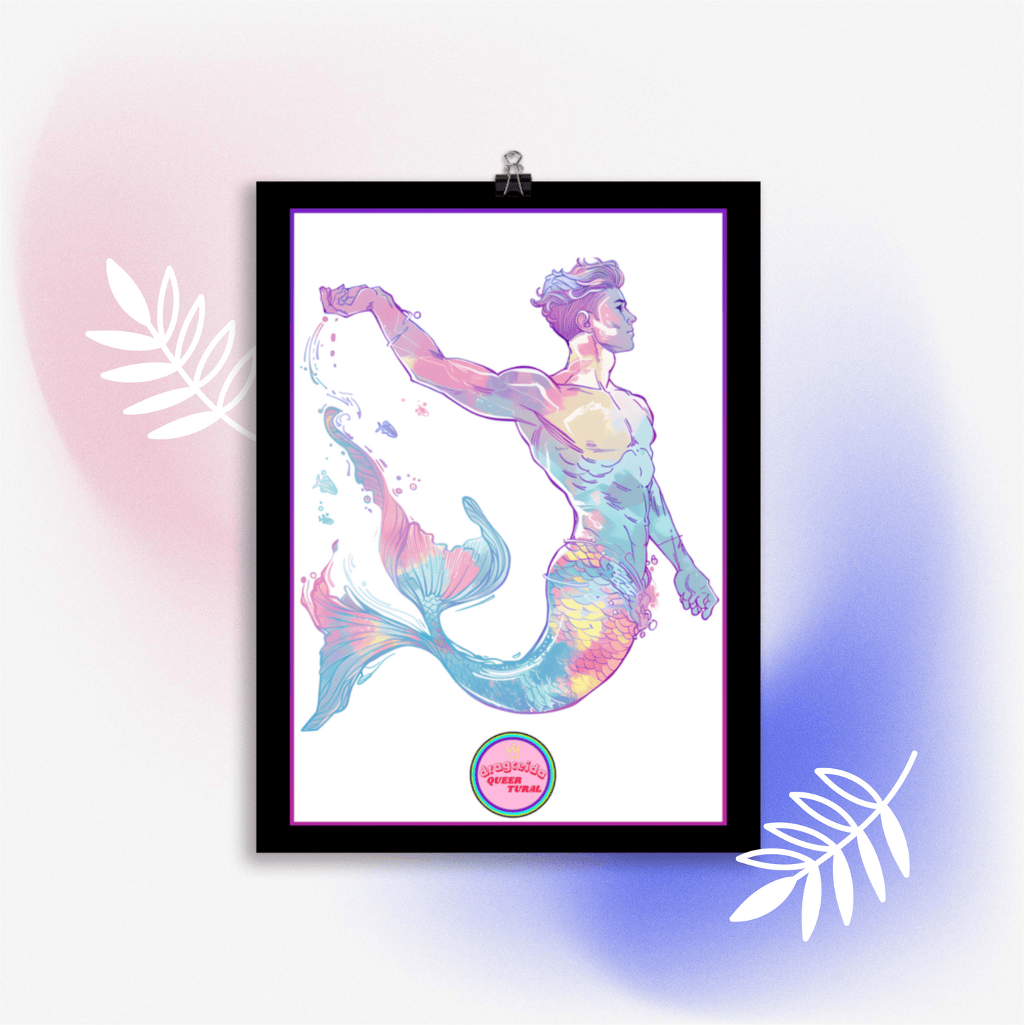 🔱 Ilustración Queer de | Tritón | Sireno |¡¡Envío Gratis!! 🧜🏻‍♂️ Edición Nerites🧜🏻‍♂️ - Dragceida Queertural