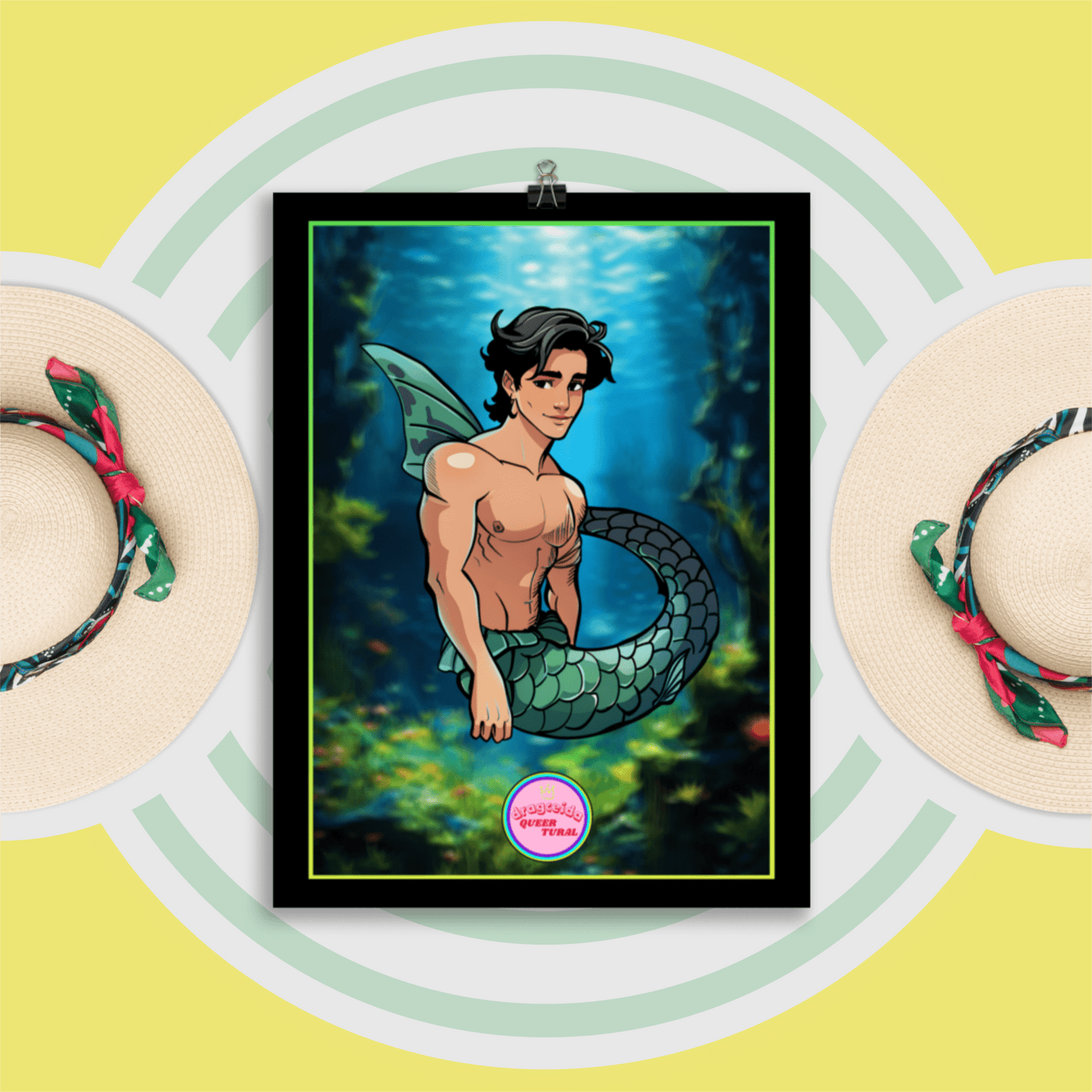 🔱 Ilustración Queer de | Tritón | Sireno | ¡Envío Gratis! 🧜🏻‍♂️ Edición Thaumas 🧜🏻‍♂️ - Dragceida Queertural