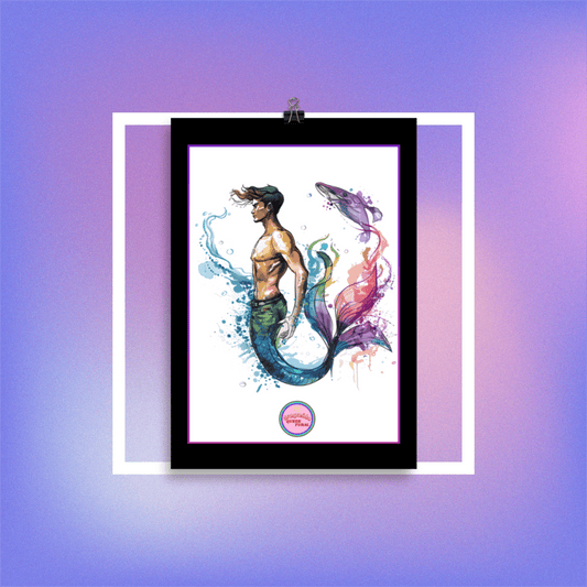 🔱 Ilustración Queer de| Tritón | Sireno | ¡Envío Gratis!🧜🏻‍♂️Edición Neso🧜🏻‍♂️ - Dragceida Queertural