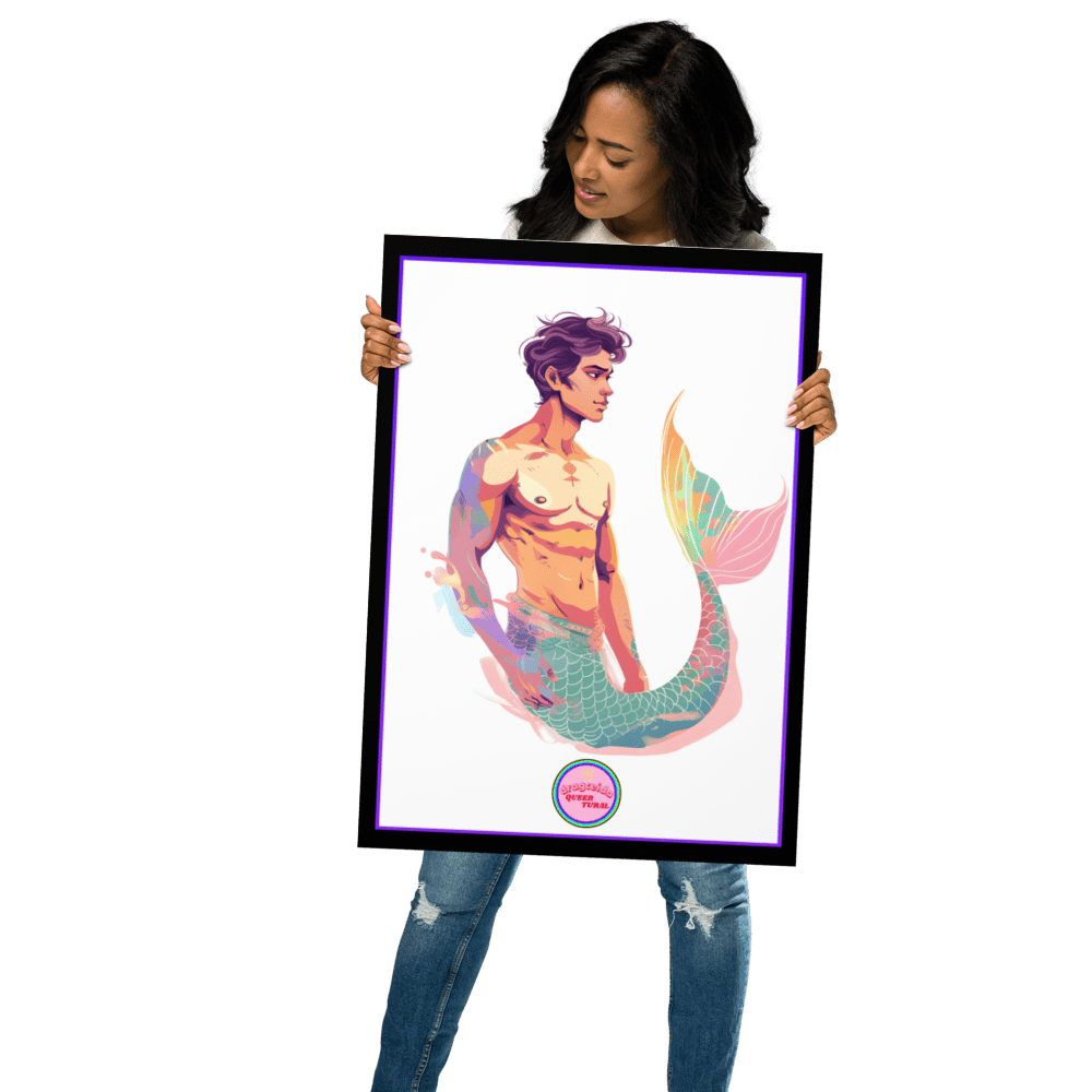 🔱 Ilustración Queer de| Tritón | Sireno | ¡Envío Gratis!🧜🏻‍♂️Edición Taras🧜🏻‍♂️ - Dragceida Queertural