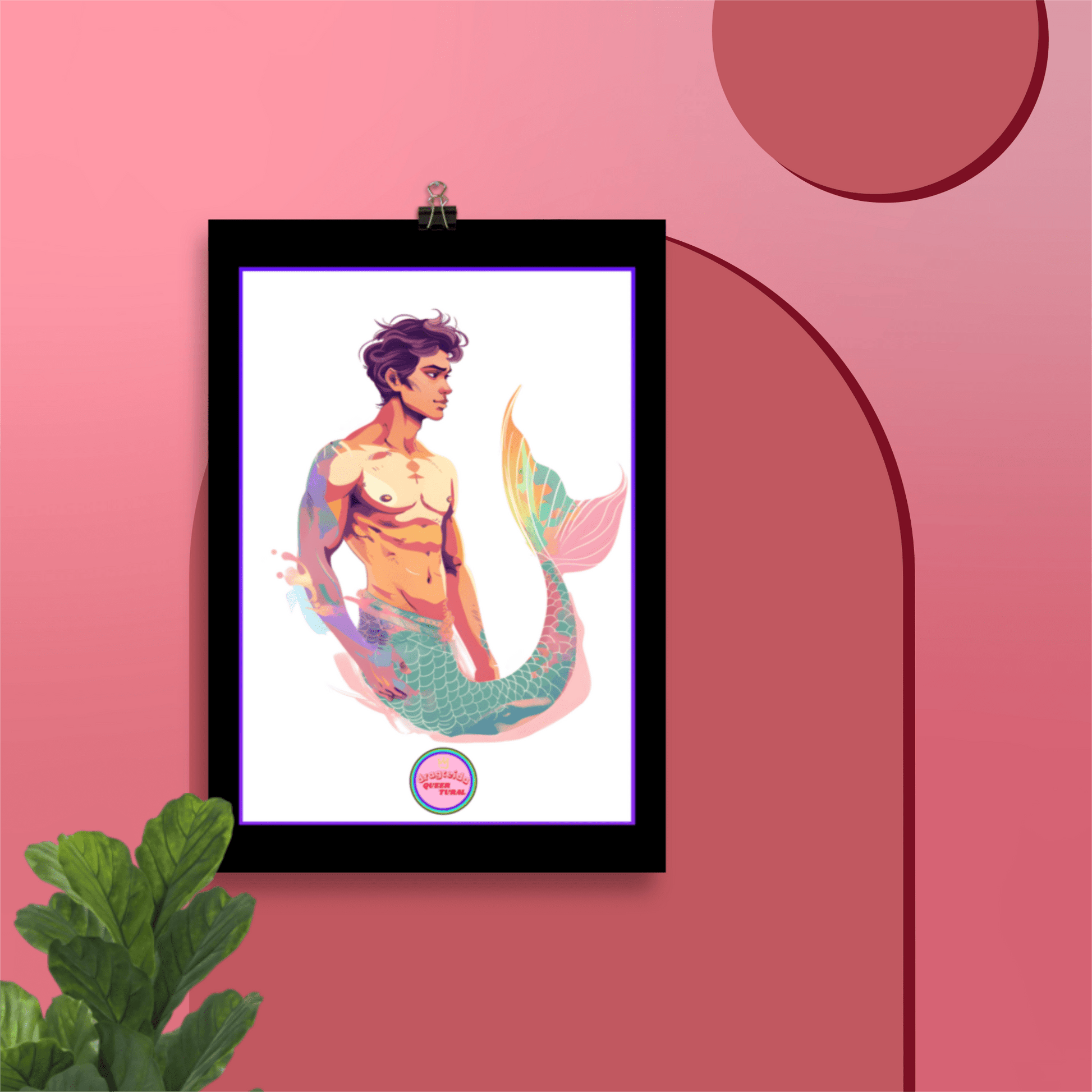 🔱 Ilustración Queer de| Tritón | Sireno | ¡Envío Gratis!🧜🏻‍♂️Edición Taras🧜🏻‍♂️ - Dragceida Queertural