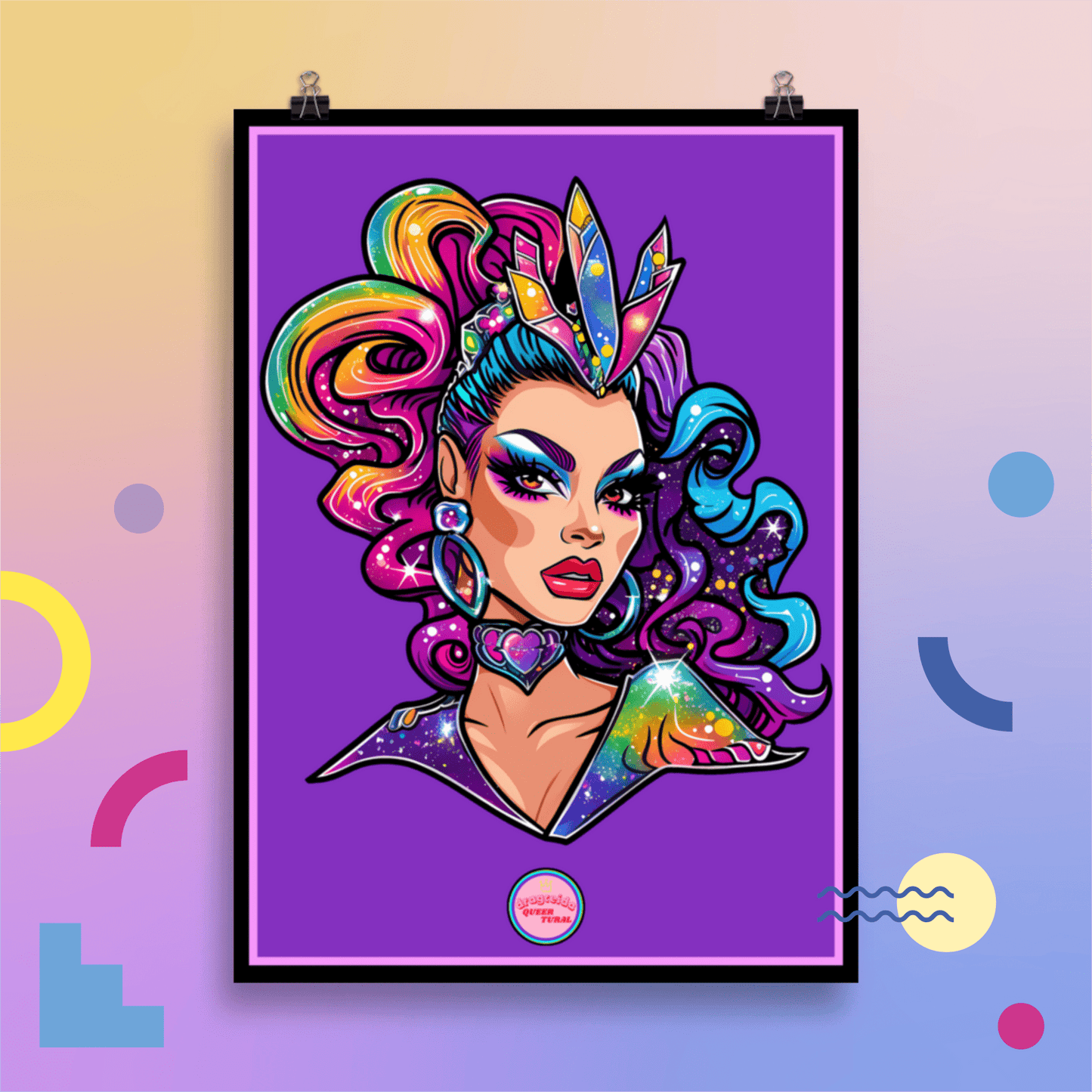 👑 Ilustración Queer | Drag Queens | ¡Envío Gratis! 🔥 Edición Blush Belle 🔥 - Dragceida Queertural